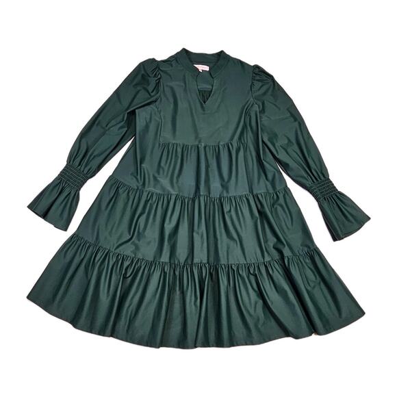 Jude Connally Tammi Dress Womens M Evergreen Tiered Cocktail Holiday Party Mini - Picture 8 of 16